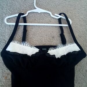 Black & White Lace Crop Top
